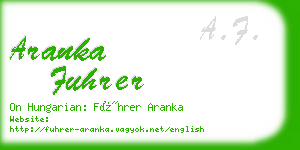 aranka fuhrer business card